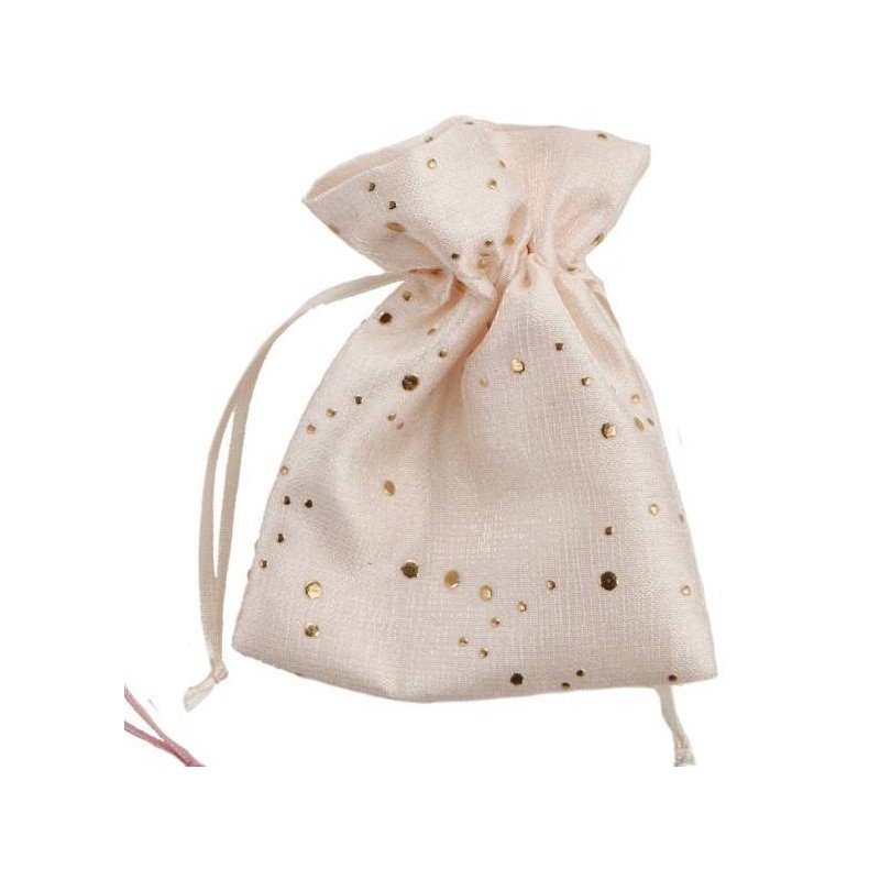 SACCHETTO AVORIO 10x13cm C/STRASS 12pz