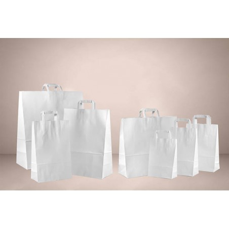 BORSE CARTA BIANCA PIATTINA 70gr F.TO 26+18x26cm 250pz