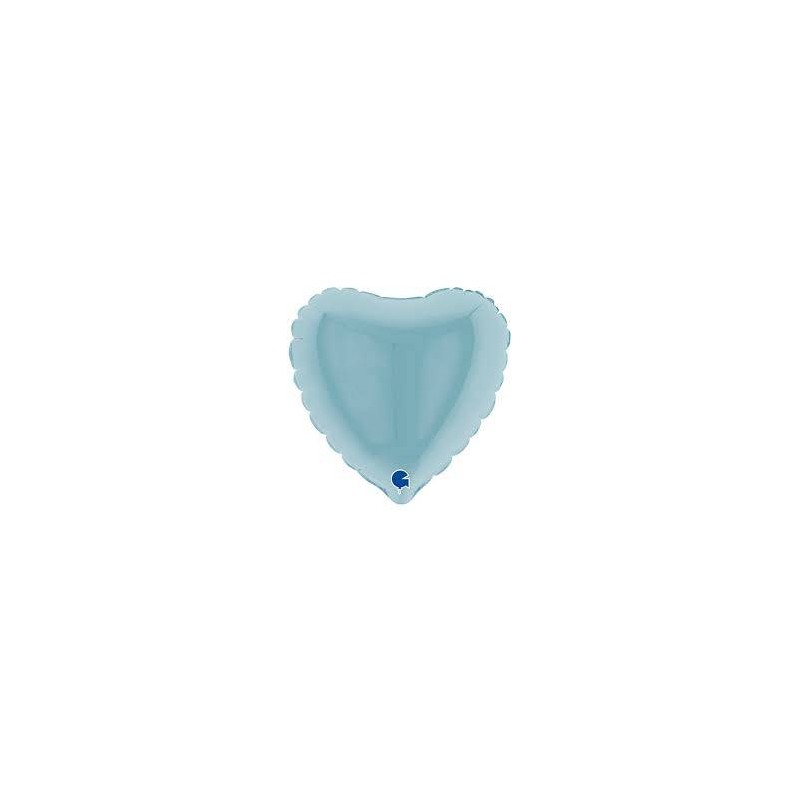 PALLONE MYLAR CUORE BLU PASTELLO 4 10cm