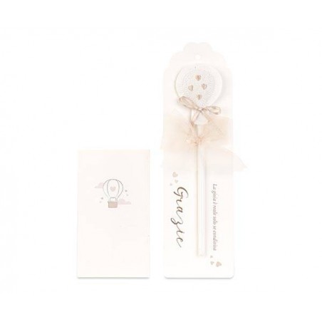 MATITA MONGOLFIERA CUORI BEIGE 1pz