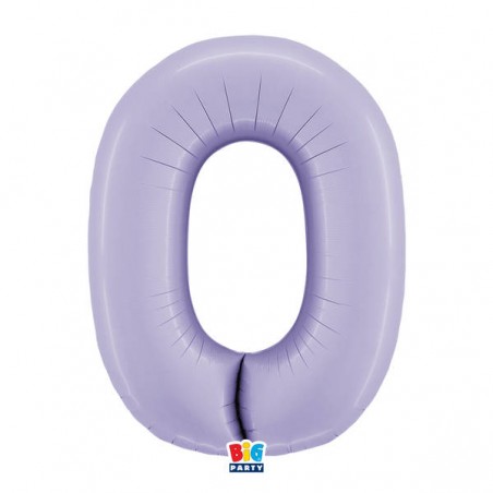 PALLONE NUMERO 0 MYLAR 102cm 40 LILLA