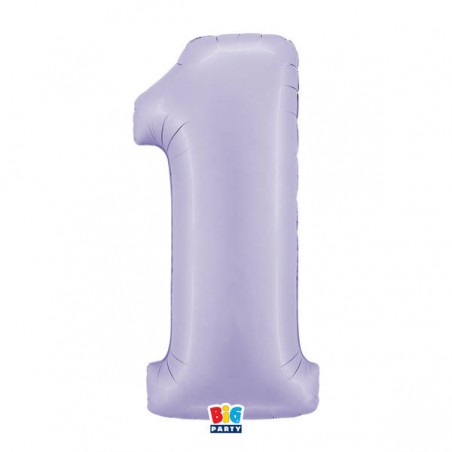 PALLONE NUMERO 1 MYLAR 102cm 40 LILLA