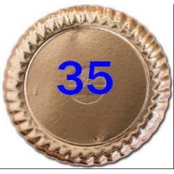 VASSOIO CARTONE ORO TONDO ø35 2 PEZZI