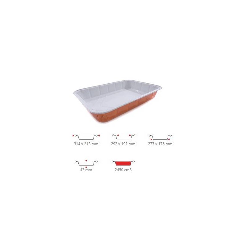 TEGLIA ALLUMINIO BIANCO/RAME 6 PRZ 50PZ R2G CONTITAL