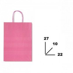 BORSA CARTA COLOR MIS.22+10x27cm ROSA 722