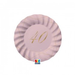 PIATTI ø20cm 40 ANNI ROSE 8pz