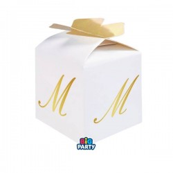 SCATOLINA CUBETTO PORTACONFETTI 5x7x5cm LETTERA M 10pz