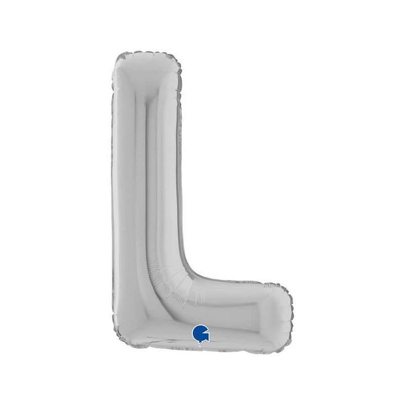 LETTERA L MYLAR SILVER 26 66cm