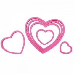 TAGLIAPASTA SET 6pz CUORI PLASTICA 3,5 a 10cm