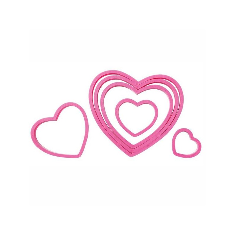 TAGLIAPASTA SET 6pz CUORI PLASTICA 3,5 a 10cm