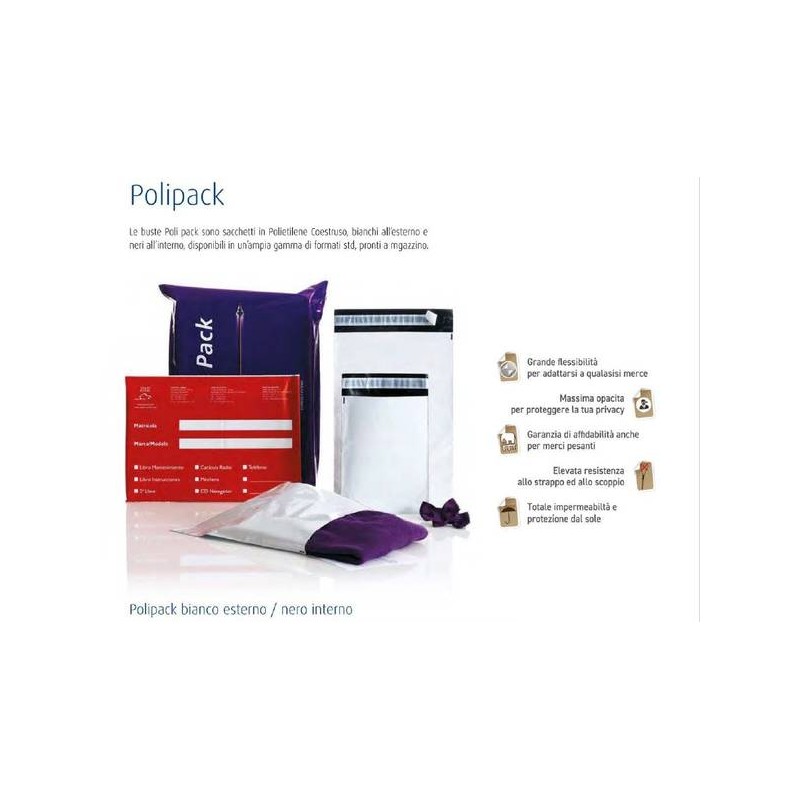 BUSTA POLIPACK LDPE 70my 650x550+50mm 10pz