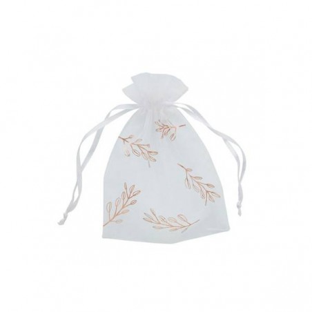 SACCHETTO ORGANZA STAMPA ROSE GOLD 10pz