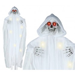 DECORAZIONE DA APPENDERE SCHELETRO BIANCO 185cm C/LUCE