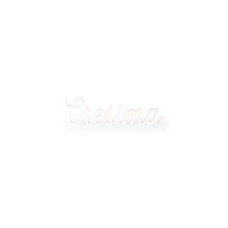 SCRITTA IN LEGNO BIANCO CRESIMA 40cm