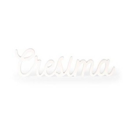 SCRITTA IN LEGNO BIANCO CRESIMA 40cm
