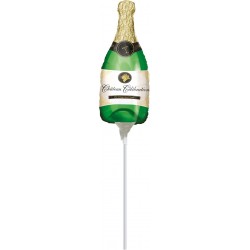 PALLONE MYLAR MINI SHAPE C/STECCO BOTTIGLIA CHAMPAGNE