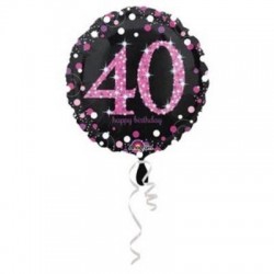 PALLONE MYLAR 40 ANNI PINK CELEBRATION 45cm