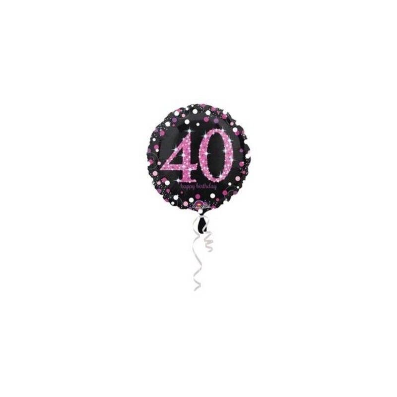 PALLONE MYLAR 40 ANNI PINK CELEBRATION 45cm