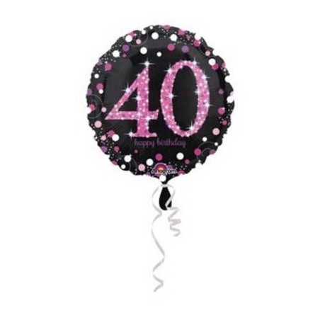 PALLONE MYLAR 40 ANNI PINK CELEBRATION 45cm