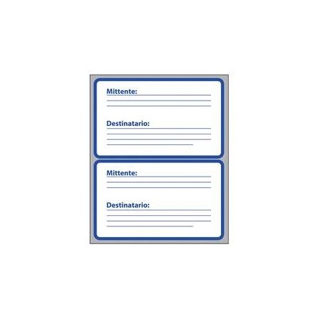BUSTA ETICHETTE 1 MITTENTE-DESTINATARIO 20pz