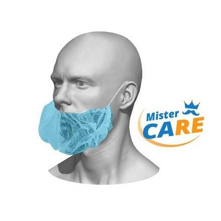 Mr.Care - COPRIBARBA PP C/ELASTICO NUCA 10gr/mq AZZURRO 100pz