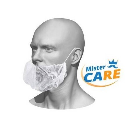 Mr.Care - COPRIBARBA PP C/ELASTICO NUCA 10gr/mq BIANCO 100pz