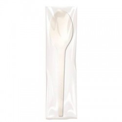 CUCCHIAIO CPLA IMBUSTATO 16,5cm BIANCO 100pz