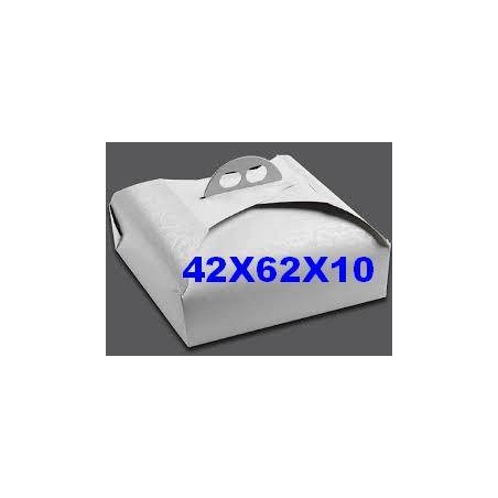 SCATOLA PORTA TORTA RETTANGOLARE 42x62x10 BIANCO RAMAGE