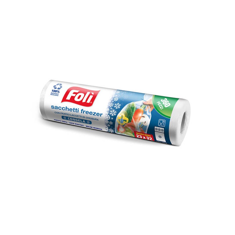 ROTOLO SACCHETTI FREEZER 22x32cm 360pz FOLI'
