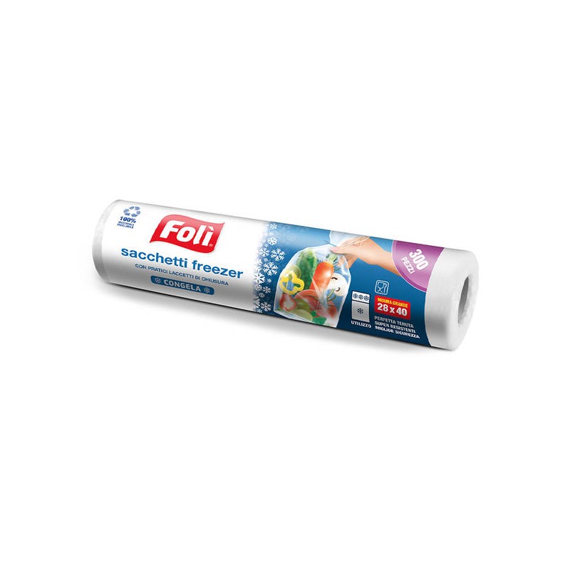ROTOLO SACCHETTI FREEZER 28x40cm 300pz FOLI'