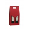 SCATOLA PORTA 2 BOTTIGLIE C/MAN. E FIN. 18x9x38cm ROSSO LISCIA