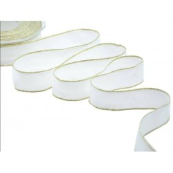 NASTRO ANIMATO SABLè BORDI LUREX mm40x25mt COL.1/O BIANCO-ORO