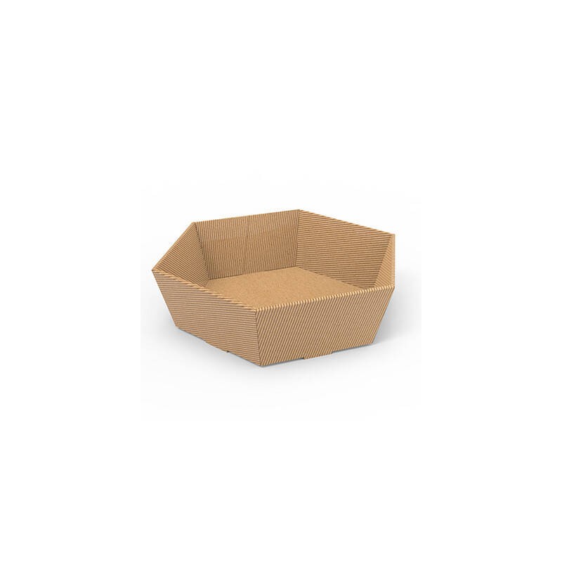 CESTA ESAGONALE 16,5x18x6cm PORTATA 3kg CANNETE' AVANA