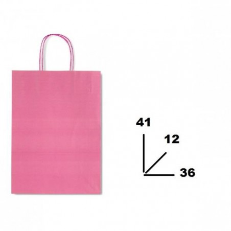 BORSA CARTA COLOR MIS.36+12x41cm ROSA 722