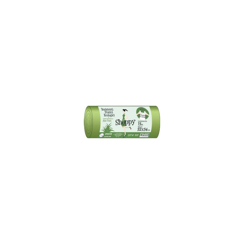 SACCHI NU SHOPPY C/MANIGLIE 52x70cm (52x54cm) PROFUMATI 15pz ALOE VERA