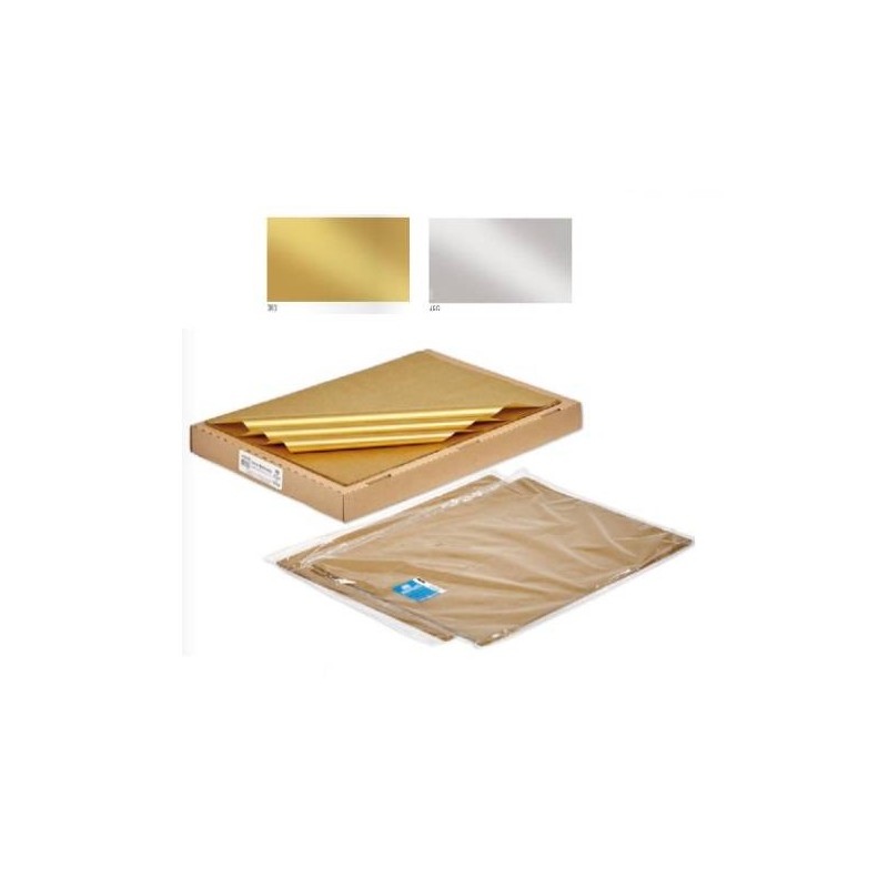 CARTA VELINA 50x70cm REX 25 FOGLI ARGENTO METAL