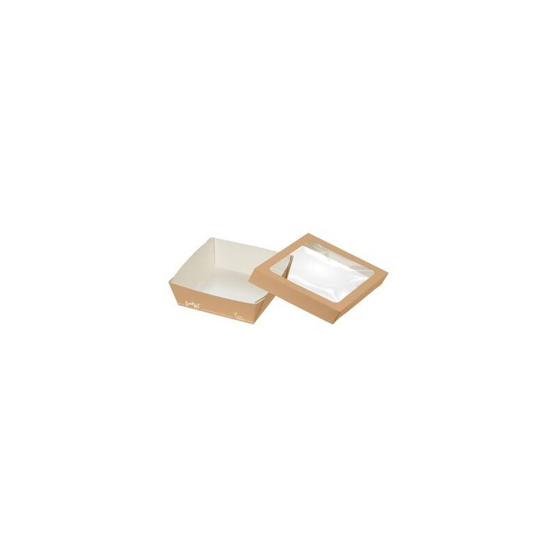 VASCHETTA GASTRONOMICA QUADR-HOT C/COPERCHIO 15,5x15,5x5cm 1000ml 25pz