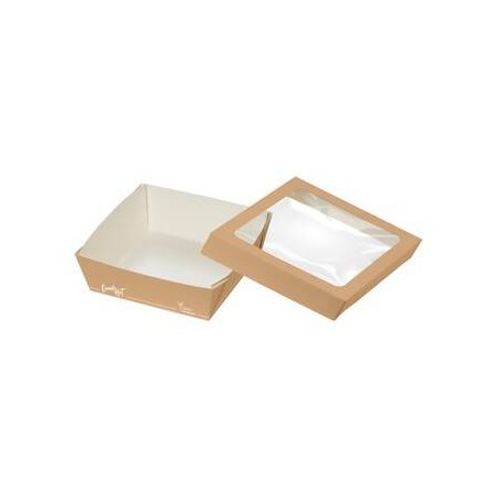 VASCHETTA GASTRONOMICA QUADR-HOT C/COPERCHIO 15,5x15,5x5cm 1000ml 25pz