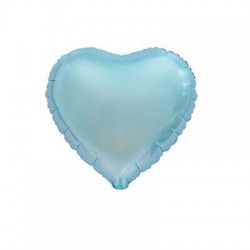 PALLONCINO MYLAR CUORE 45cm AZZURRO SATINATO