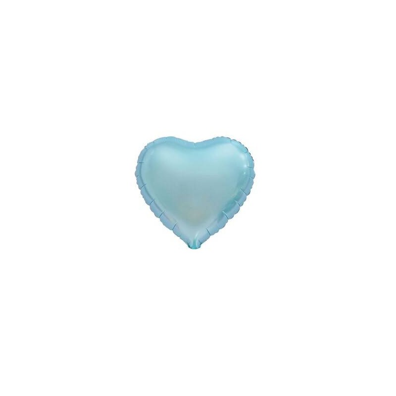 PALLONCINO MYLAR CUORE 45cm AZZURRO SATINATO