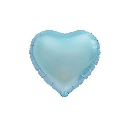PALLONCINO MYLAR CUORE 45cm AZZURRO SATINATO