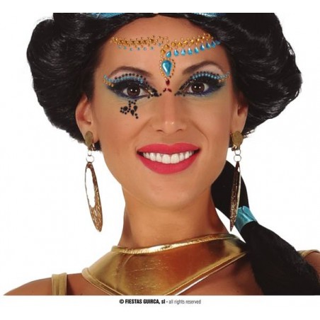 GIOIELLI ADESIVI DA VISO EGITTO ORO/AZZURRO
