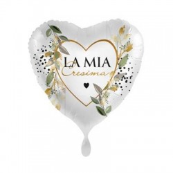 PALLONE MYLAR CUORE 17 43cm LA MIA CRESIMA