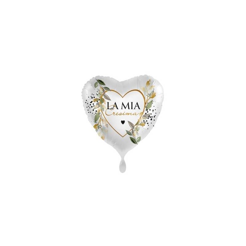 PALLONE MYLAR CUORE 17 43cm LA MIA CRESIMA