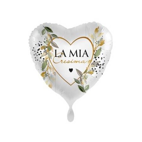 PALLONE MYLAR CUORE 17 43cm LA MIA CRESIMA
