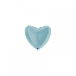 PALLONE MYLAR CUORE 18 45cm PASTELLO BLUE