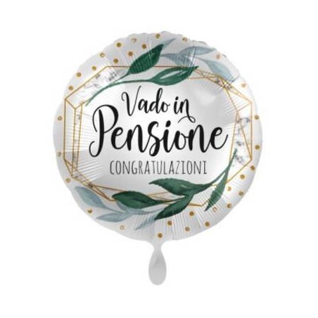 PALLONE MYLAR TONDO 17 43cm VADO IN PENSIONE