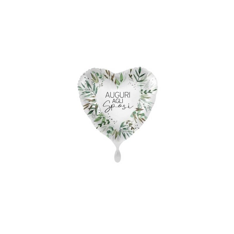 PALLONE MYLAR CUORE 17 43cm AUGURI AGLI SPOSI