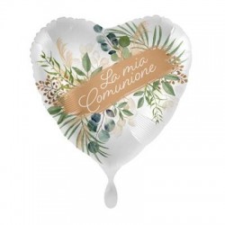 PALLONE MYLAR CUORE 17 43cm LA MIA COMUNIONE