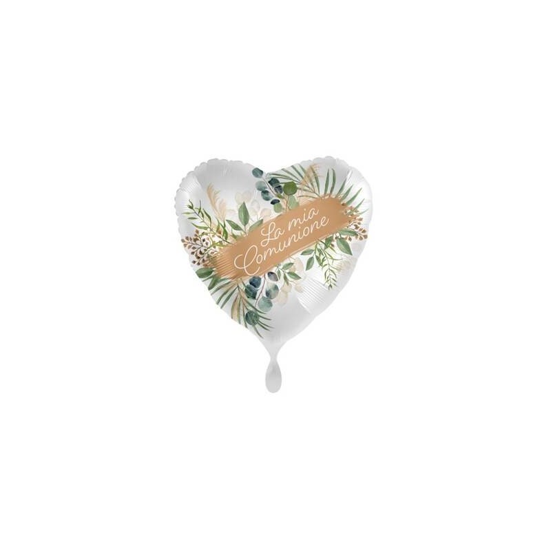 PALLONE MYLAR CUORE 17 43cm LA MIA COMUNIONE
